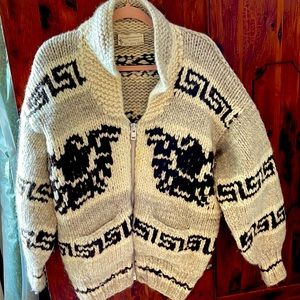 Beautiful and warm sweater hand made by Cowichan Indians